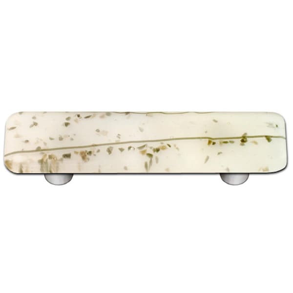 Palacedesigns Mardi Gras Vanilla with White Rectangle Glass Cabinet Pull - Aluminum Post PA1508018 - main